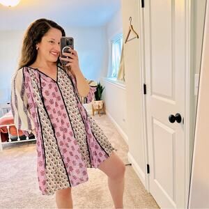 NWT Rhode Purple Floral Long Sleeve Mini Dress XS